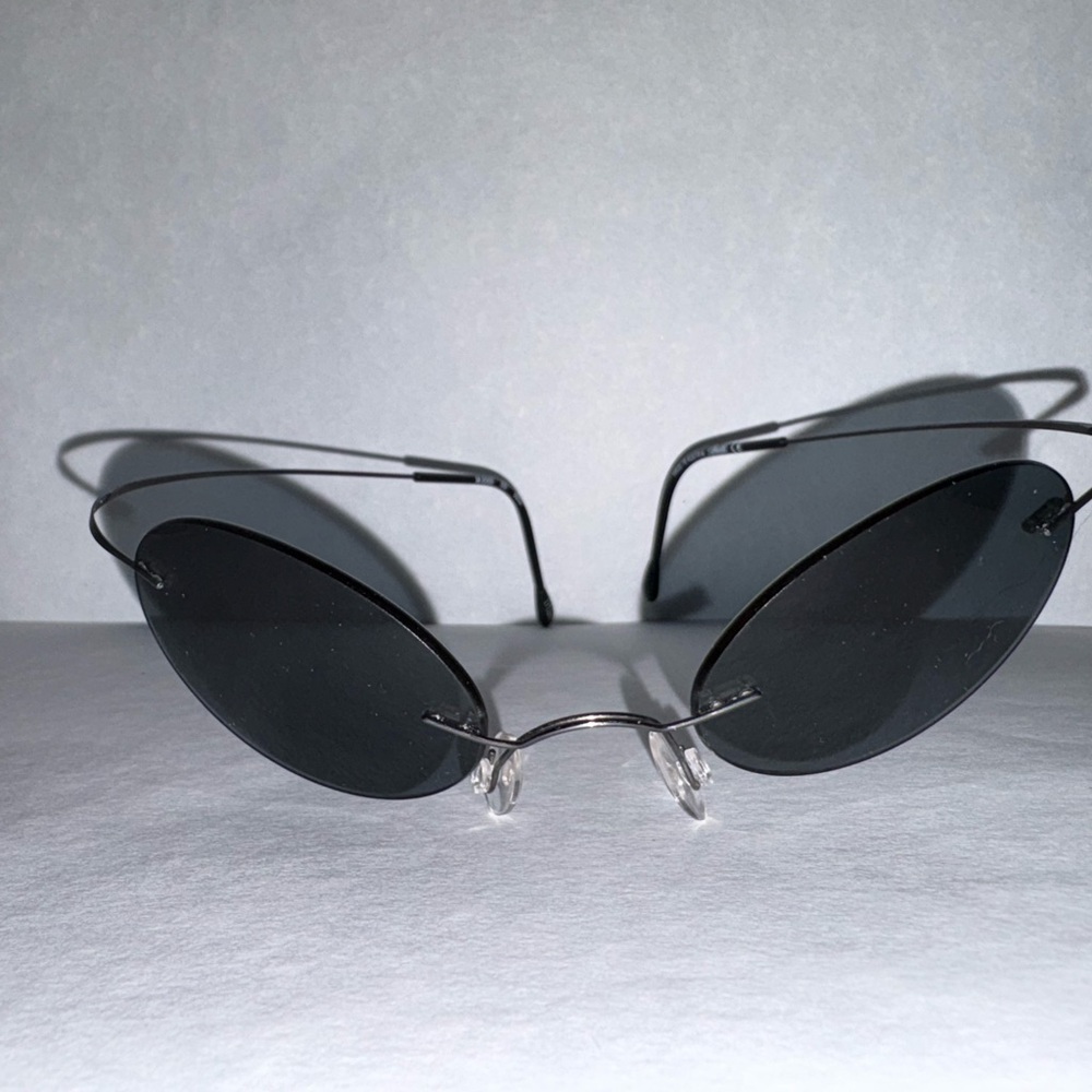 Silhouette Sleek Black and Silver Sunglasses